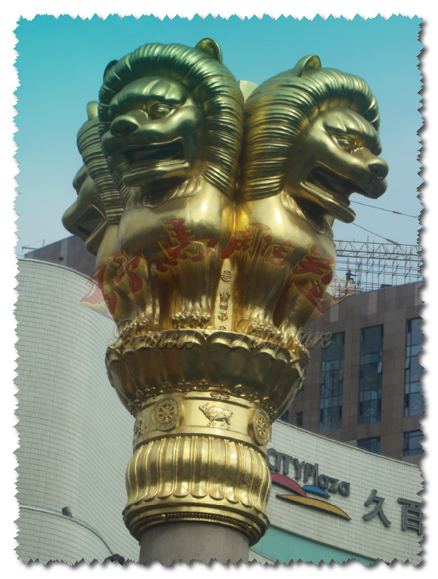 大型铜雕阿育王狮子