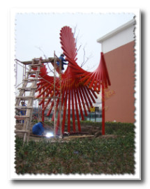 华亭社区文化中心不锈钢雕塑