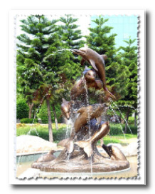 海豚水景雕塑